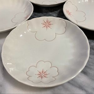 Gently used cherry blossom Sakura pattern plates